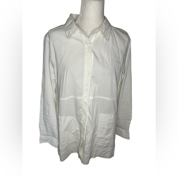 Eileen Fisher Tops - Eileen Fisher Women’s  Cream Button Down Shirt size M